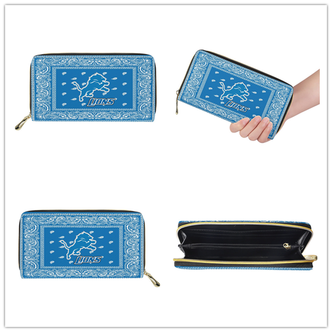 Detroit Lions PU Leather Zip Wallet 001